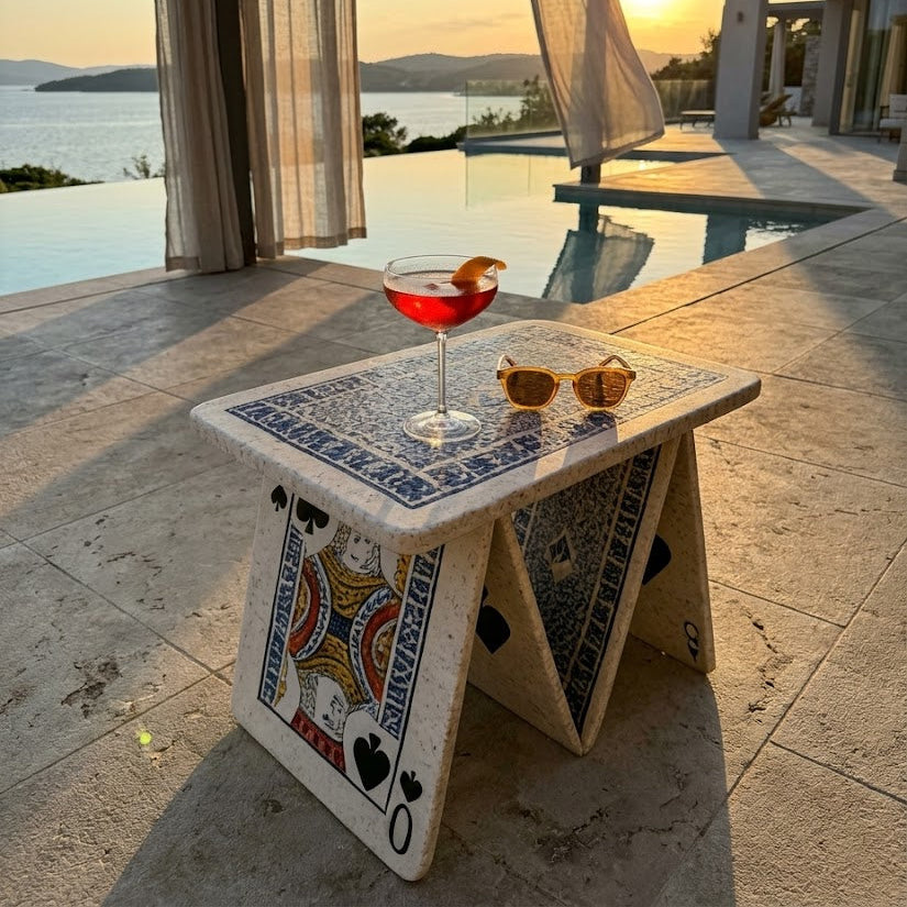 Playing Cards Art Sculptural Coffee Table - Image 4