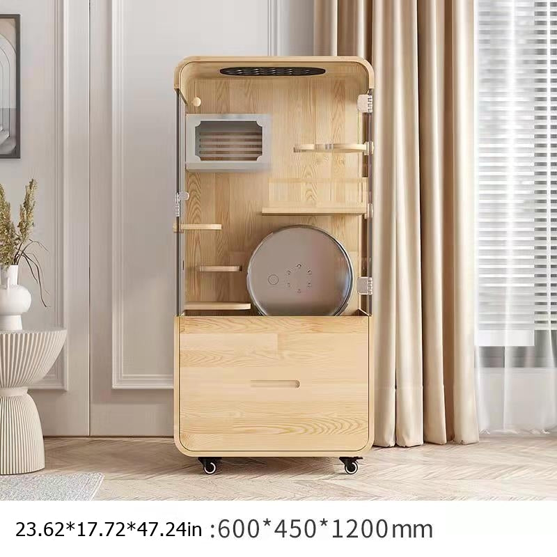 Dreamscape Panoramic Transparent Solid Wood Pet House - Image 8