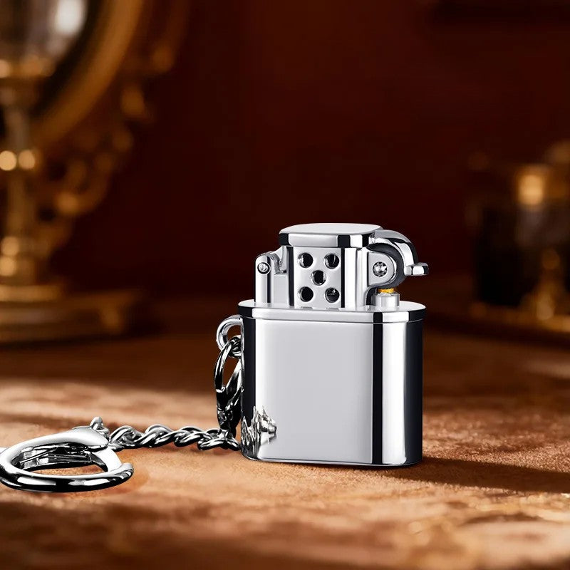 Spark Tag Metal Windproof Kerosene Keychain Lighter - Image 3