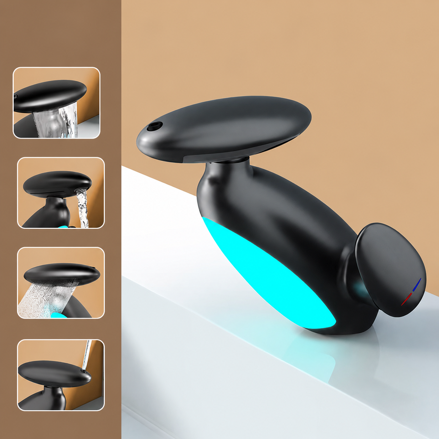 Sirena LED Whale Pull-Out Bathroom Sink Faucet
