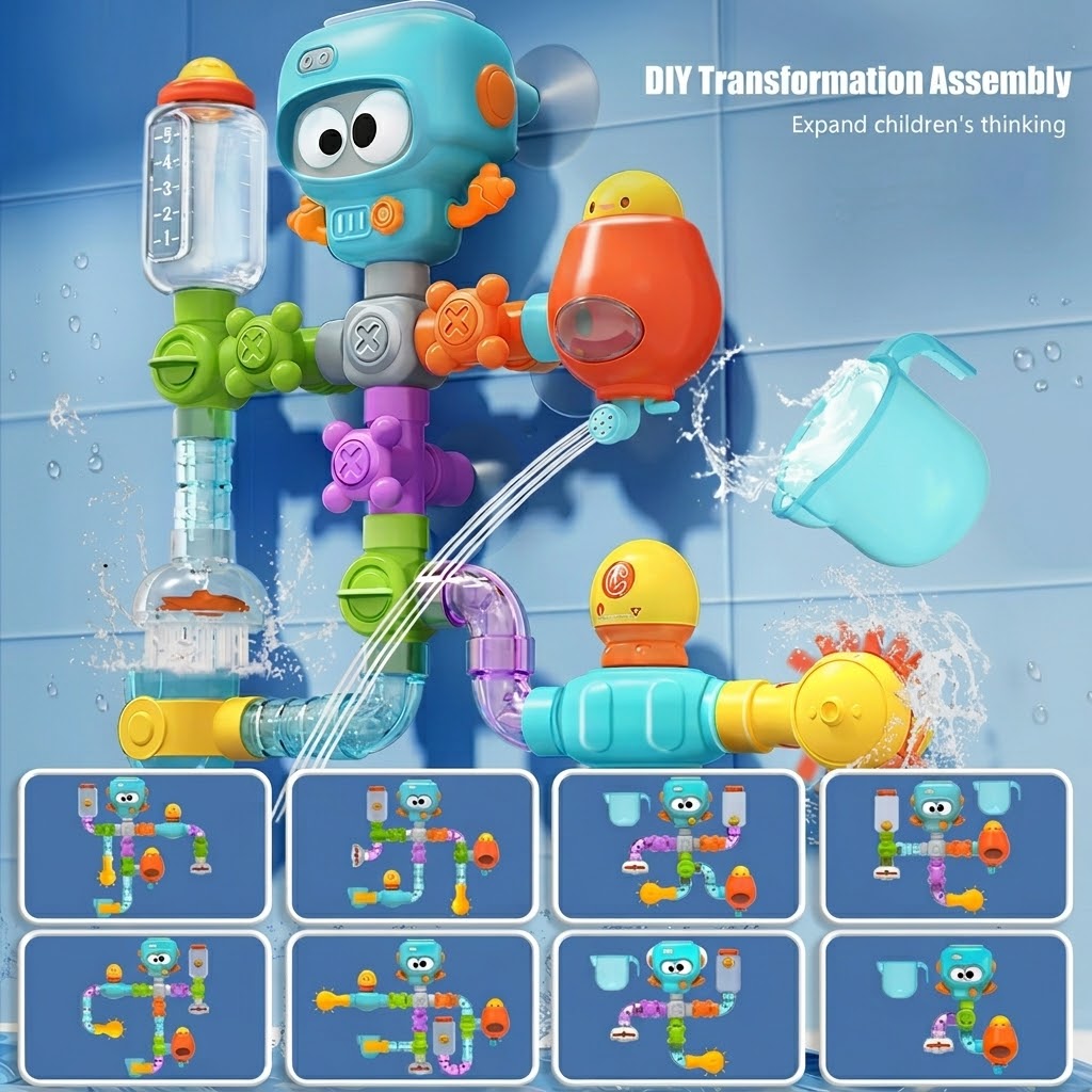 Little Plumber Toddler Waterworks Bath Toy Set - Image 2