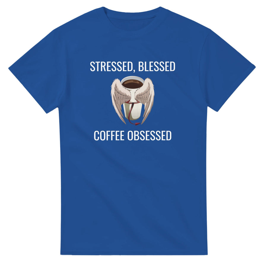 Stressed Blessed & Coffee Obsessed Cotton T-Shirt - Image 9