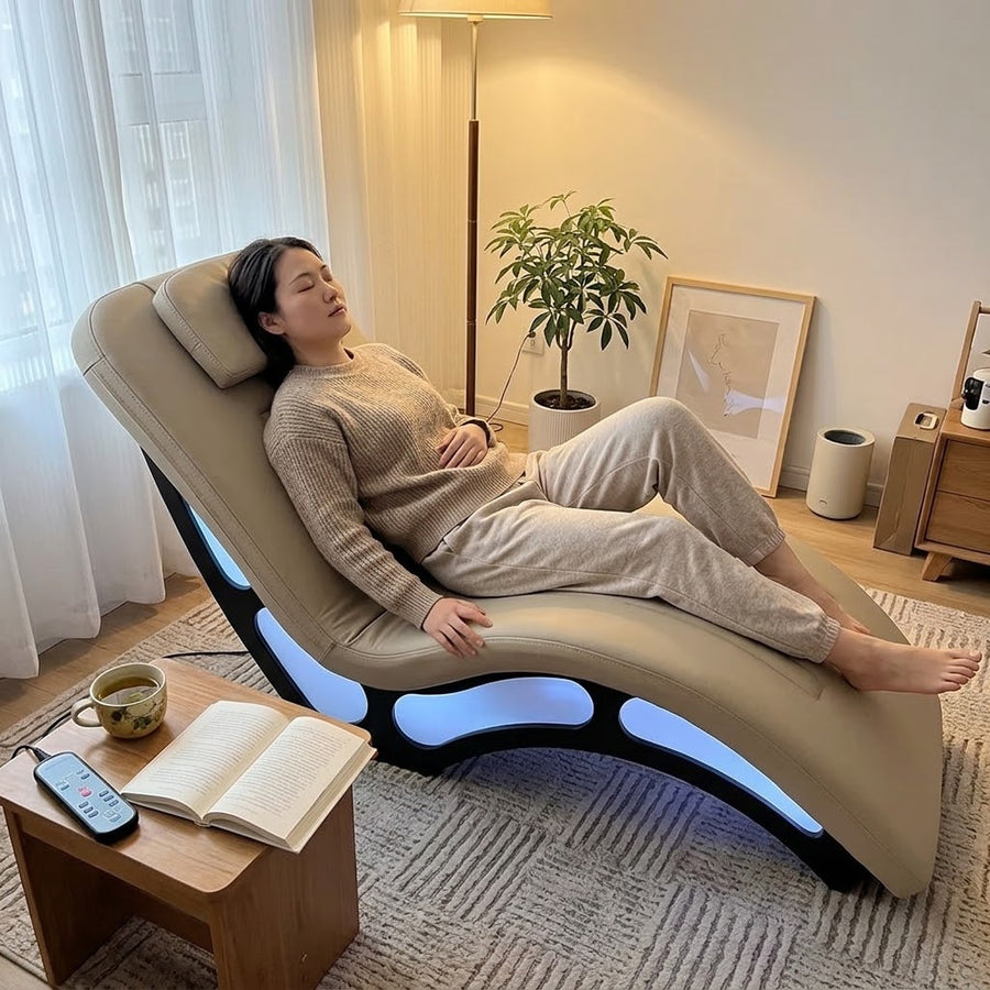 Modern Heated Massage LED Lighting Lounge Chair