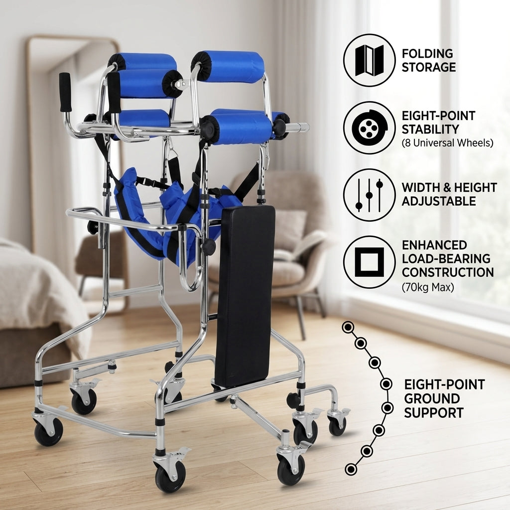 6-Wheel Rehabilitation Anti-Rollover Senior Walker - Image 1