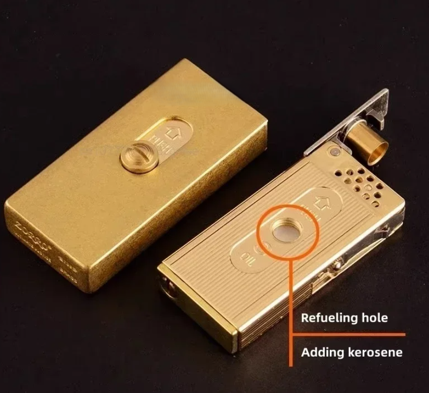 Retro Upward Slide Flame Gasoline Lighter - Image 4