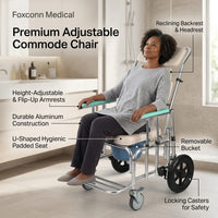 Safe Seat Adjustable Shower Patient Transport Chair - Image 6