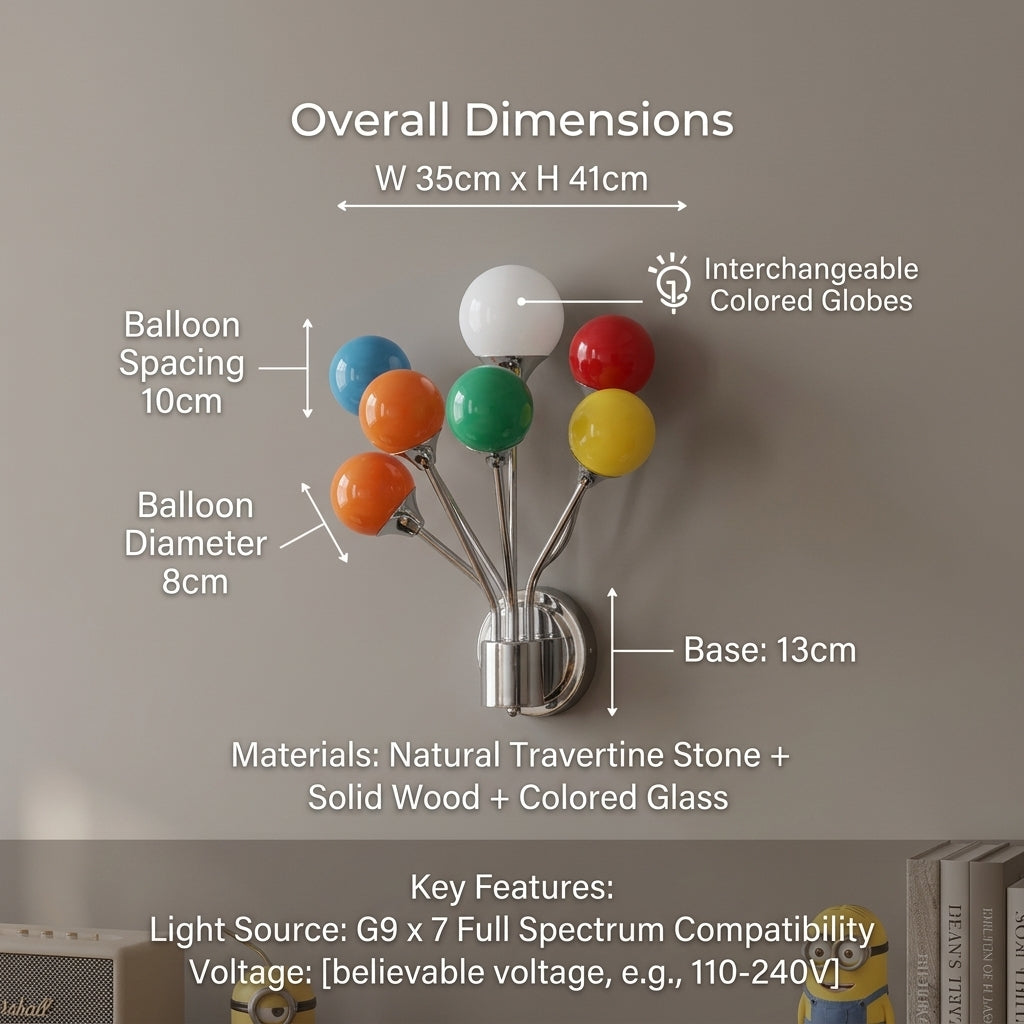 Colorful Balloon Glass Globe Wall Lamp - Image 2