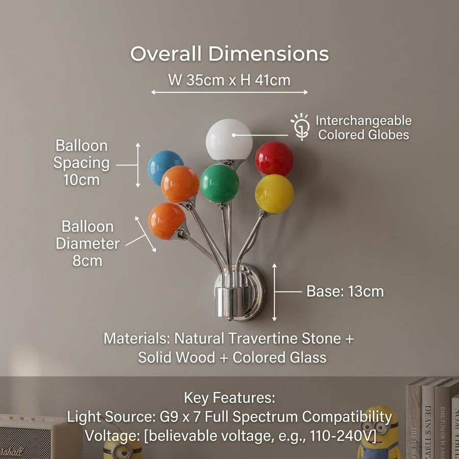 Colorful Balloon Glass Globe Wall Lamp - Image 2