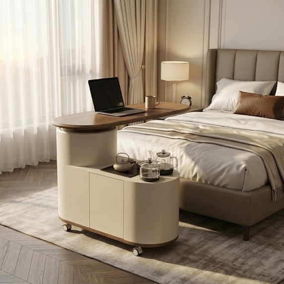 Nordic Curved Lift Top Mobile Coffee Table - Image 3