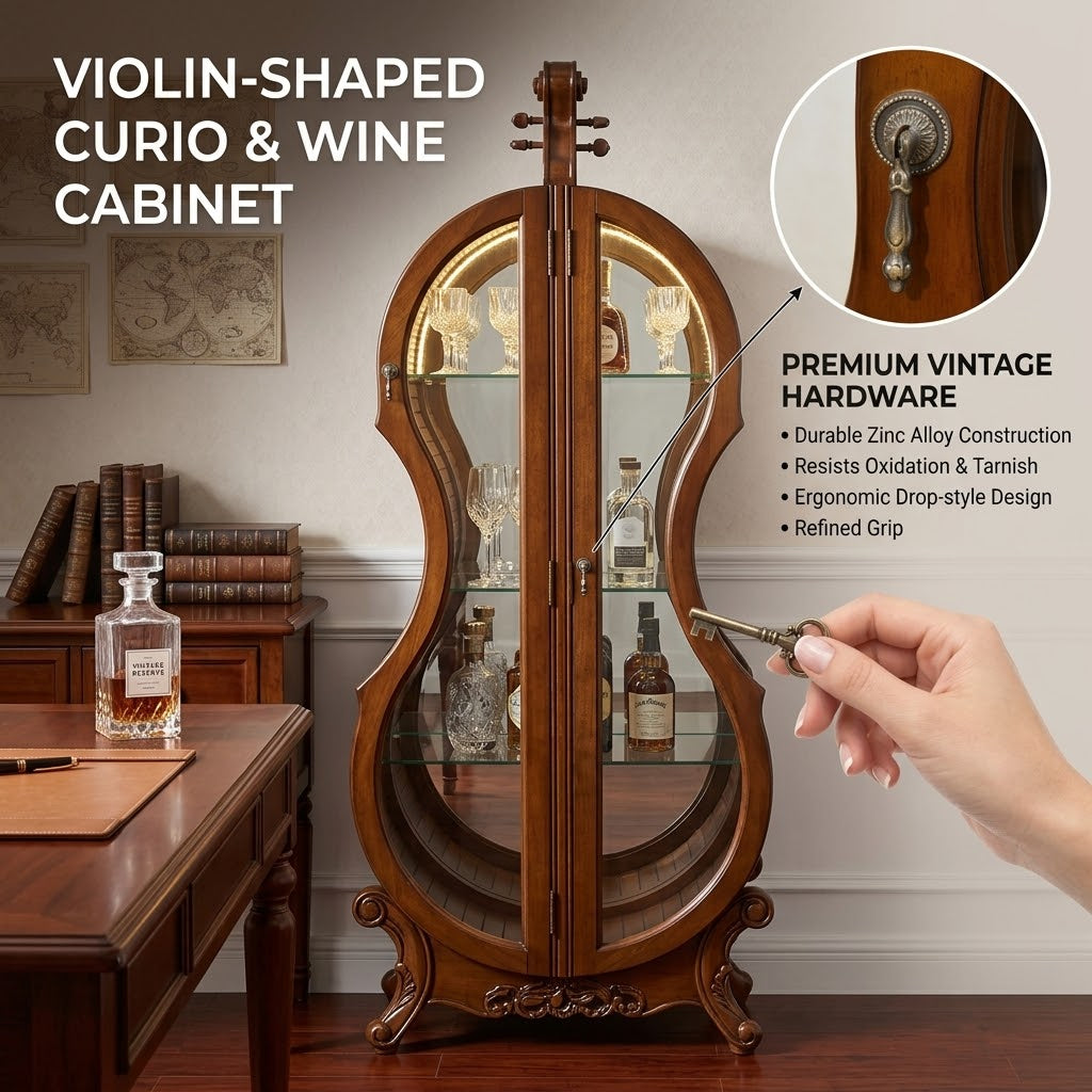 Violin Silhouette Curio Display Cabinet - Image 4
