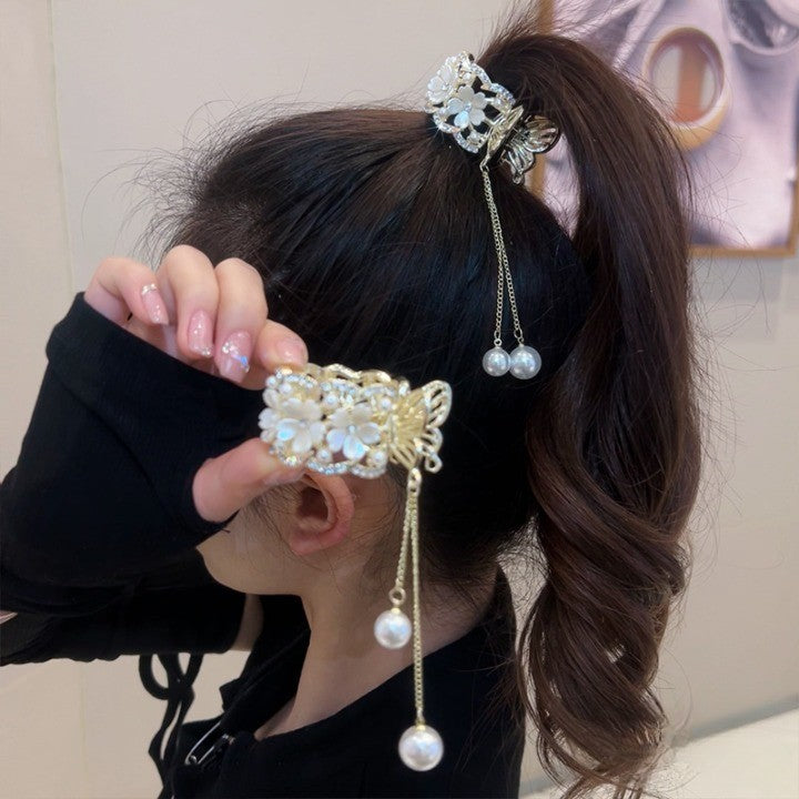 Royal Rhinestone Pearl Ponytail Clip - Image 0