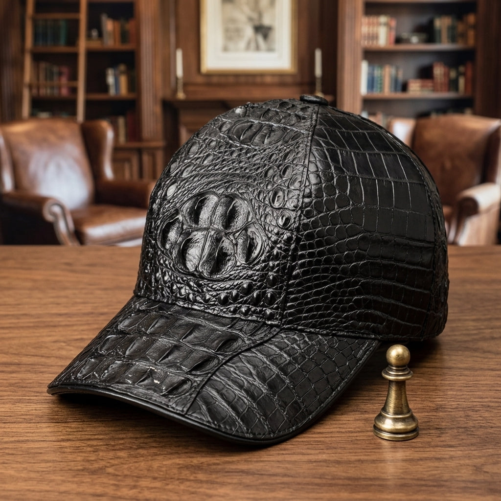 Crocodile Texture Leather Baseball Cap · Mavigadget
