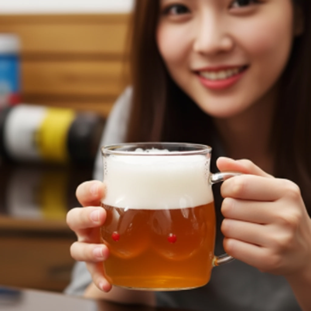 Double-Wall Chesty Shape Glass Funny Mug - Image 4