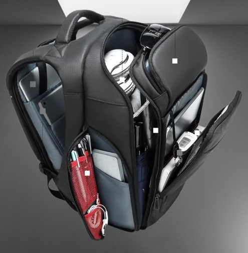 Business Travel RFID Blocking Pocket Multi-Layer Backpack - Image 0