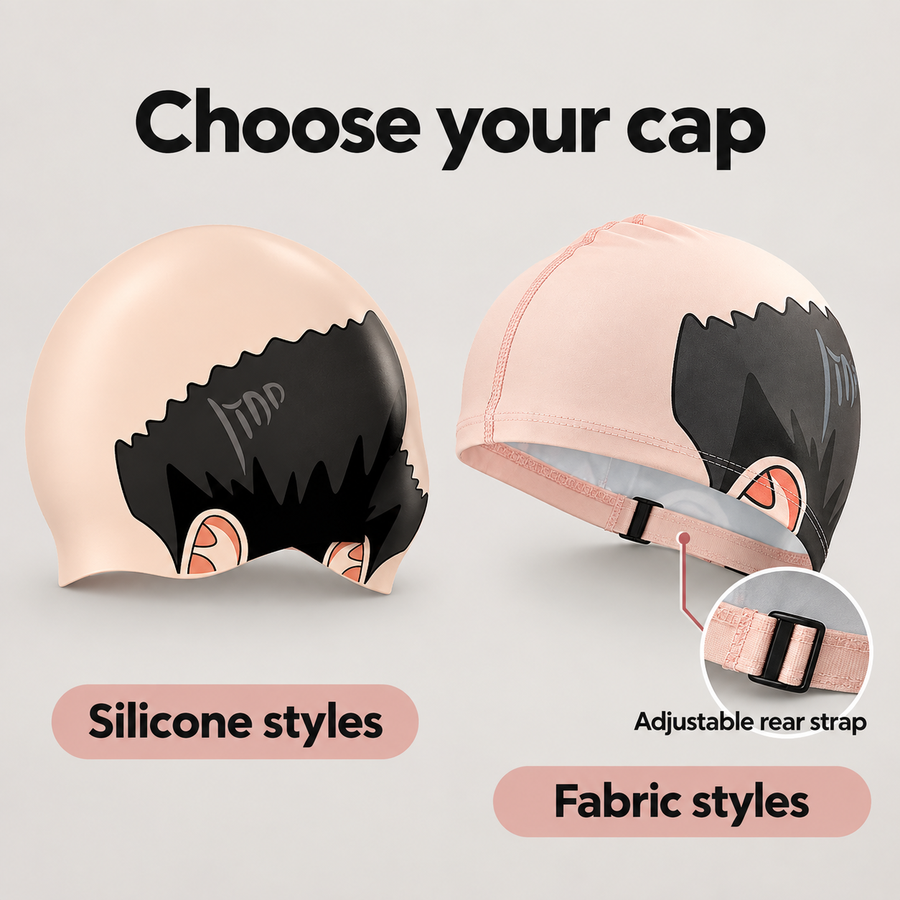 Silicone and adjustable fabric cap constructions