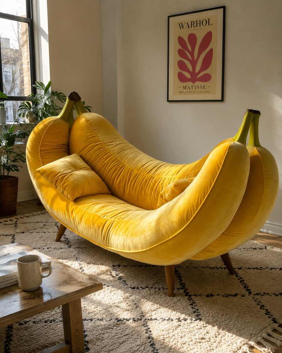 Yellow Banana Inspired Modern Simple Sofa