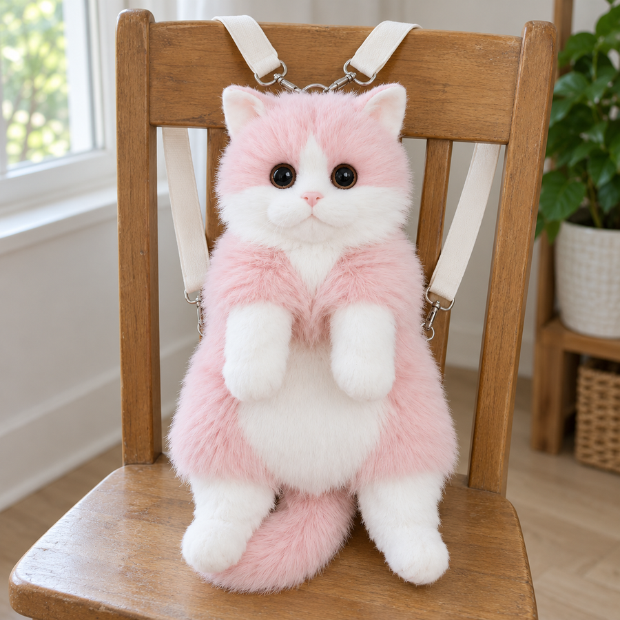 Never Let Go Cat Plush Backpack