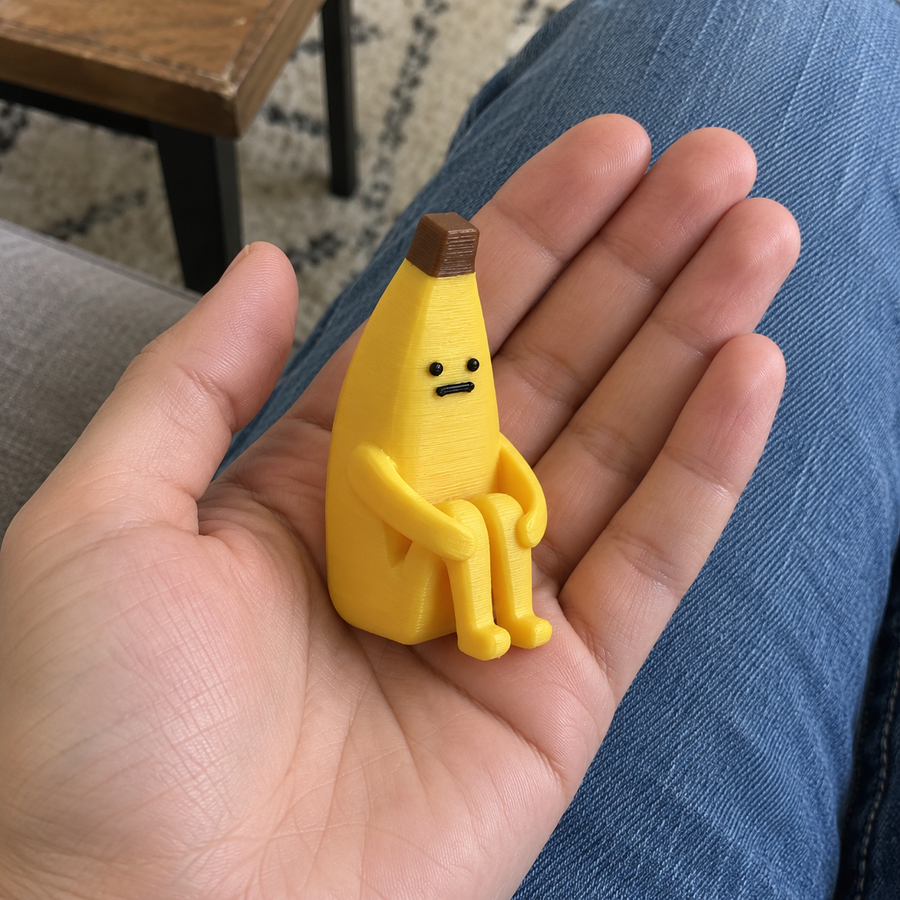 Ängstliche einsame Bananenfigur