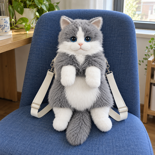 Never Let Go Cat Plush Backpack