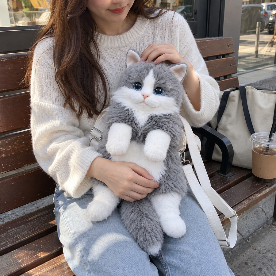 Never Let Go Cat Plush Backpack