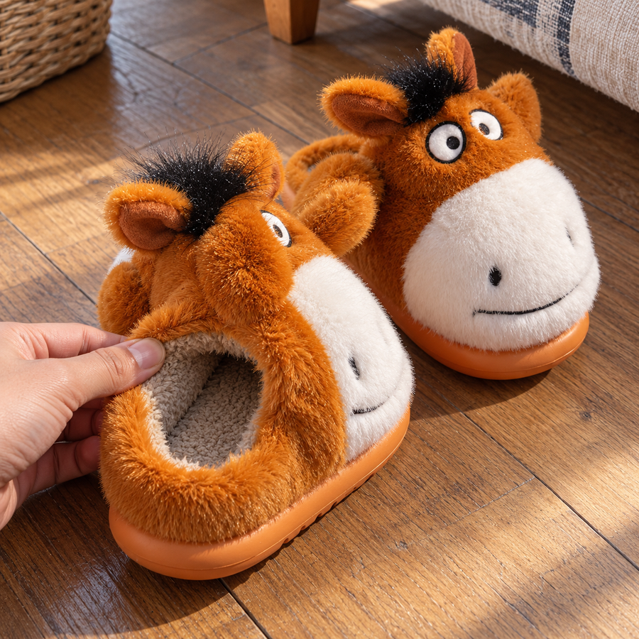 Lata åsnan fluffiga tofflor