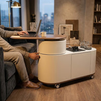 Nordic Curved Lift Top Mobile Coffee Table - Image 1