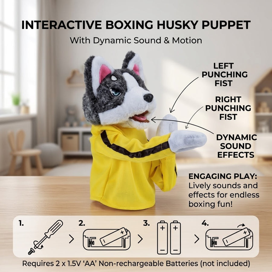 Heavyweight Husky Boxing Plush Hand Puppet