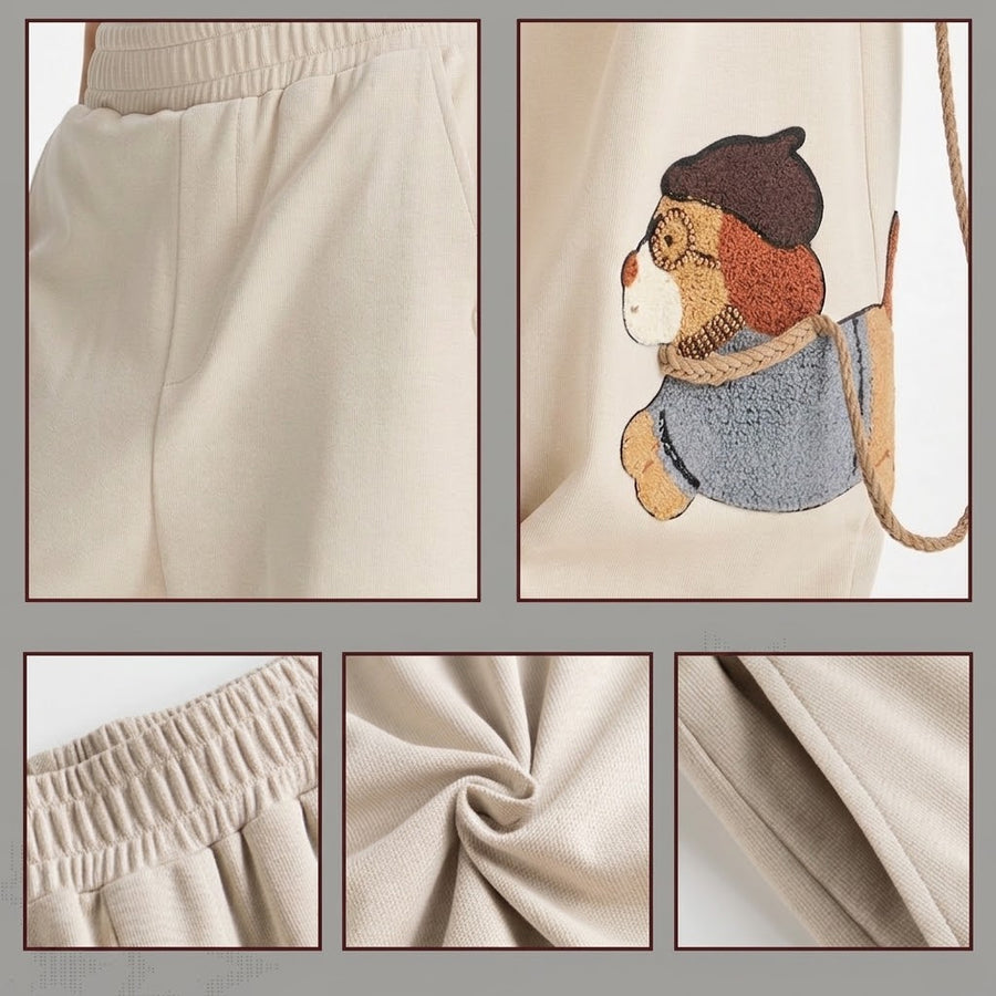 Good Boy Dog Print Wide Leg Pants