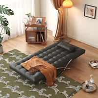 Italian Design Foldable Leather Convertible Sofa Bed - Image 1