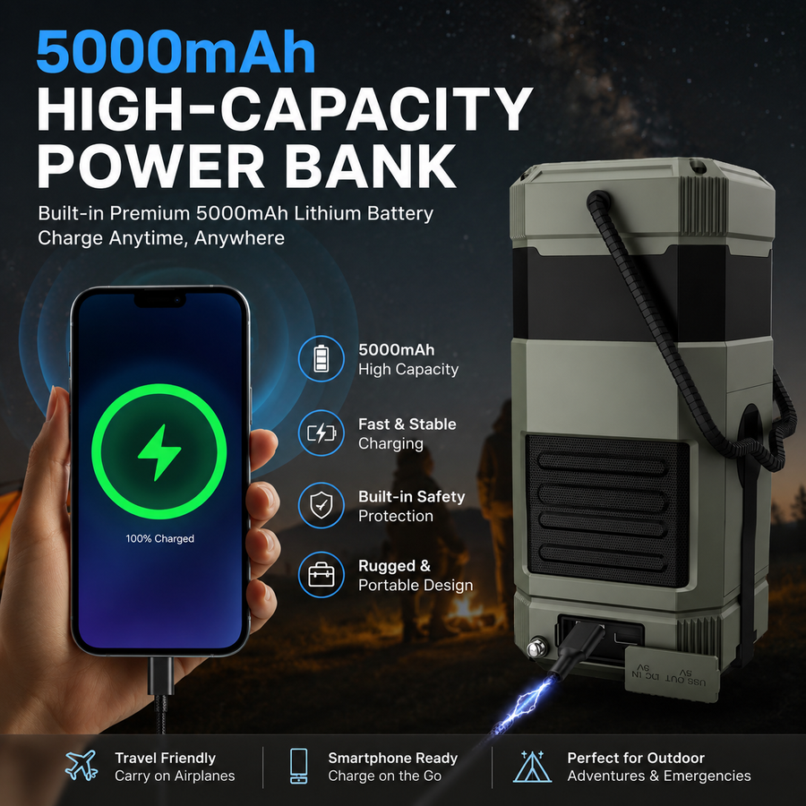 Blackout Solar Emergency Light Bluetooth Speaker