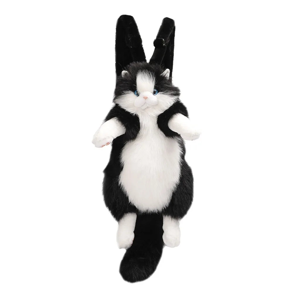 Realistic Cute Plush Cat Backpack - Image 6