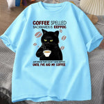 Coffee Spelled Backwards Cat Funny T-Shirt