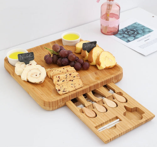 Bamboo Wood Breakfast Serving Platter Board - Image 0
