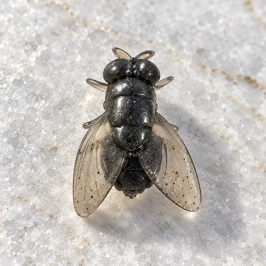 Close detail of the resin body and translucent wings