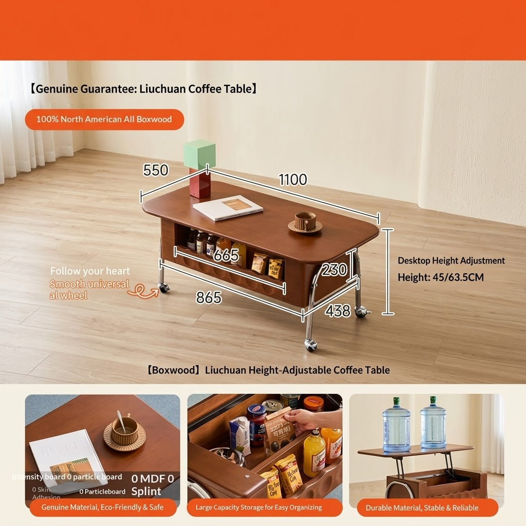 TopFlip Hidden Storage Lift Top Coffee Table - Image 8