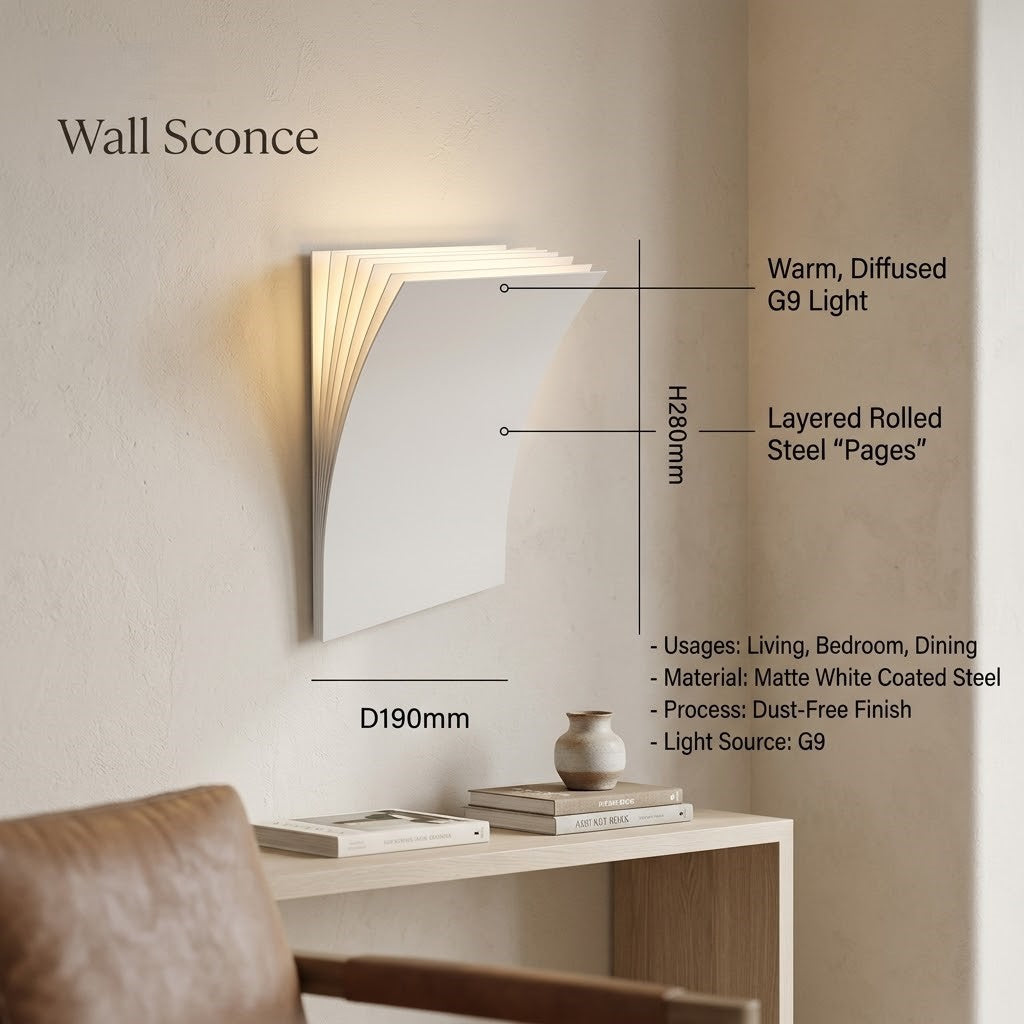 Open Book Ambient Wall Sconce Light - Image 4