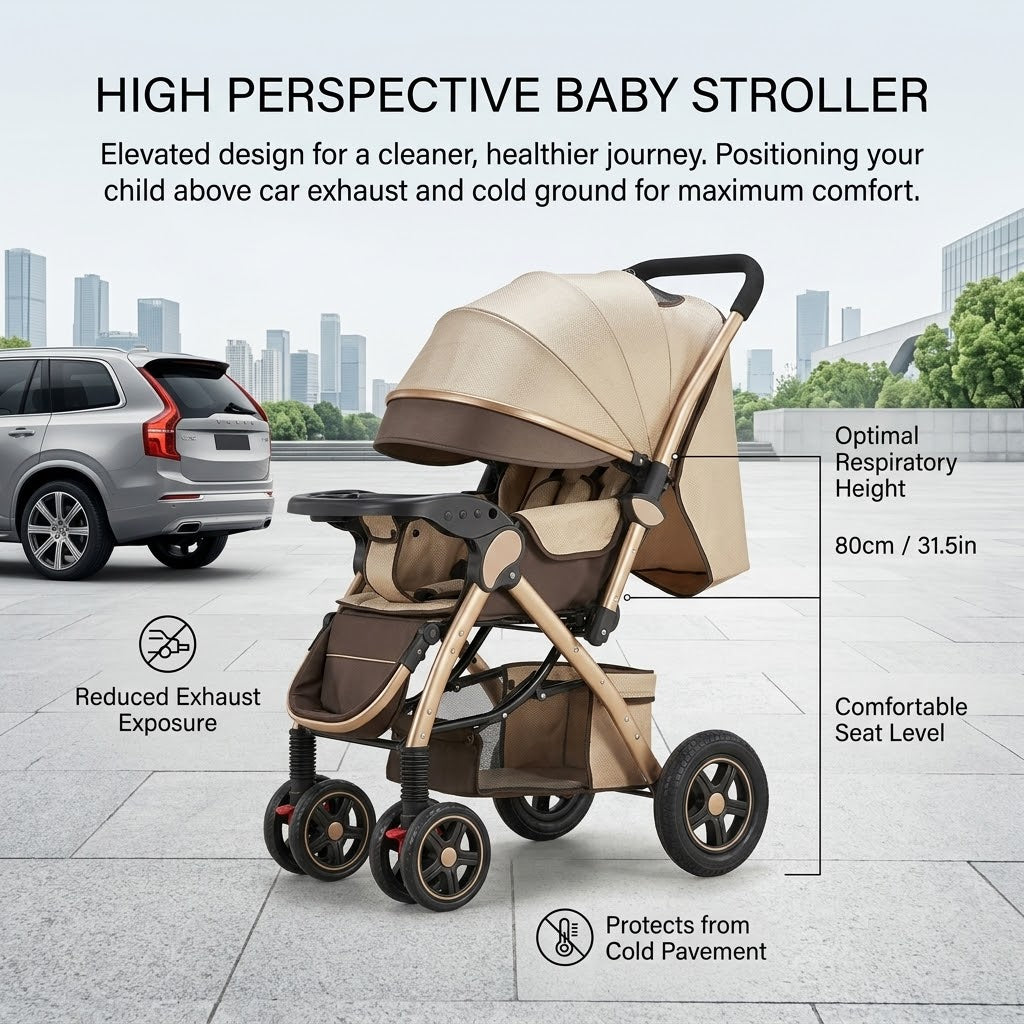 Loftcart Elevated Foldable City Baby Travel Stroller - Image 3