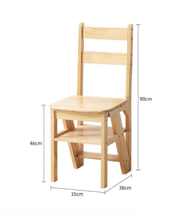 Multifunctional Transformable Ladder Wooden Chair - Image 4