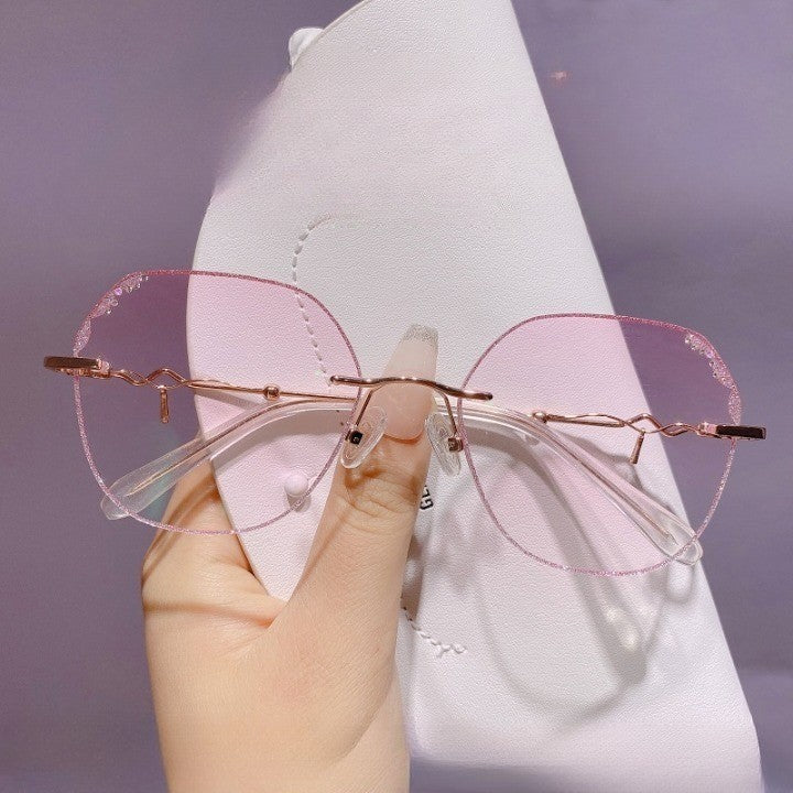 Diamond Sight Rimless Fashion Eyeglasses