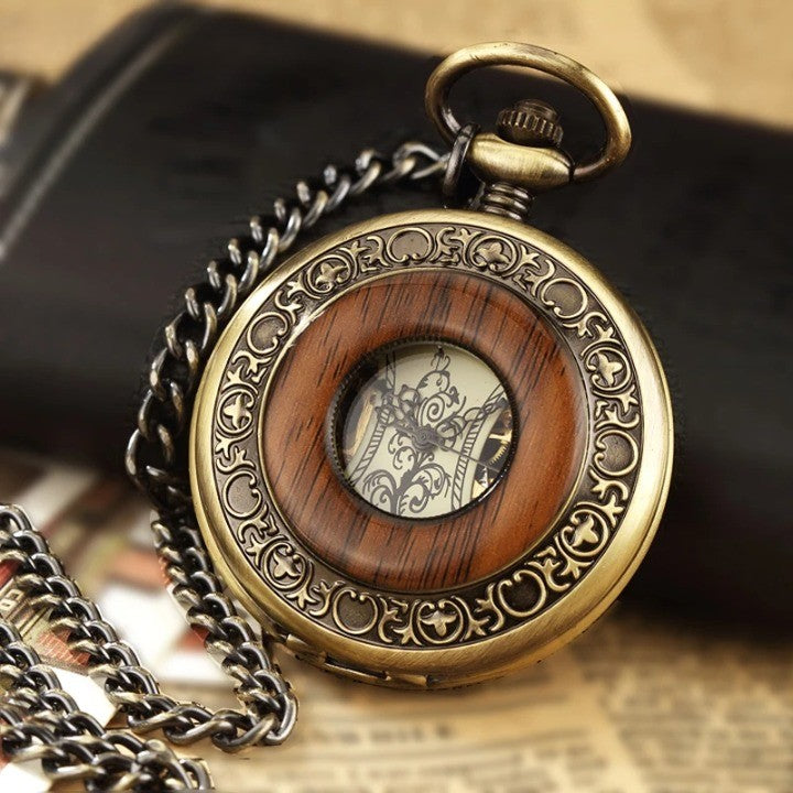 Retro Europe Rhythm Wood Pocket Watch - Image 0