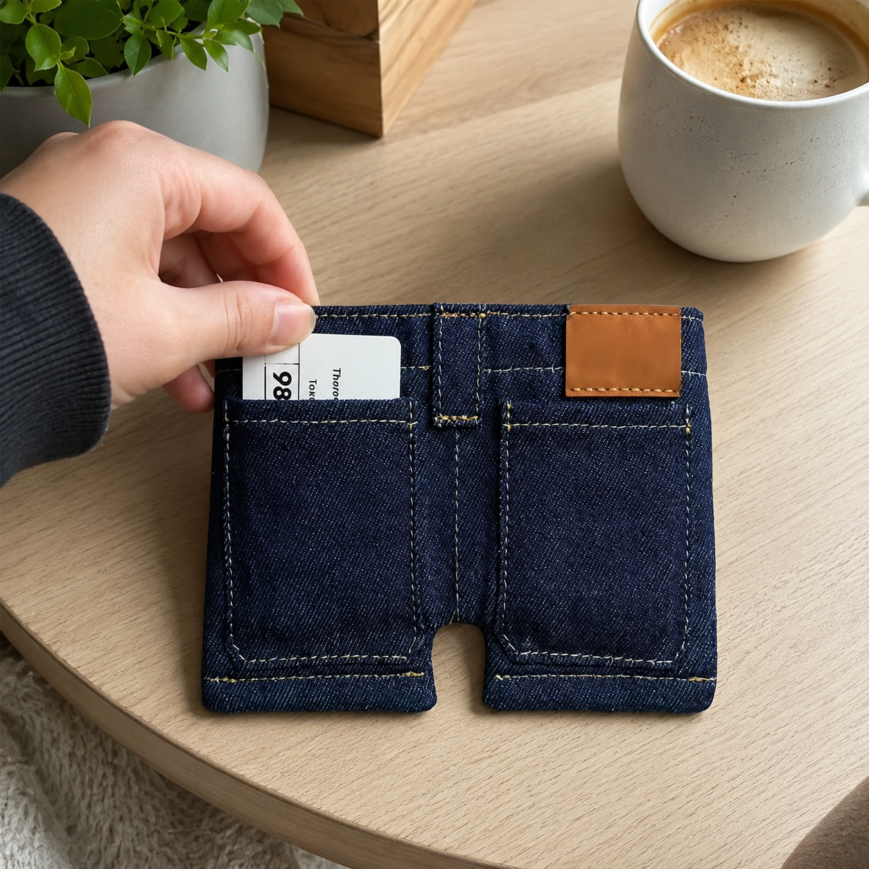 Pocket Pants Mini Denim Zip Wallet