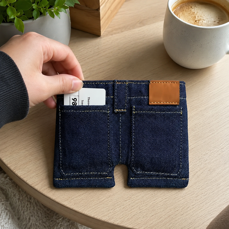 Pocket Pants Mini Denim Zip Wallet