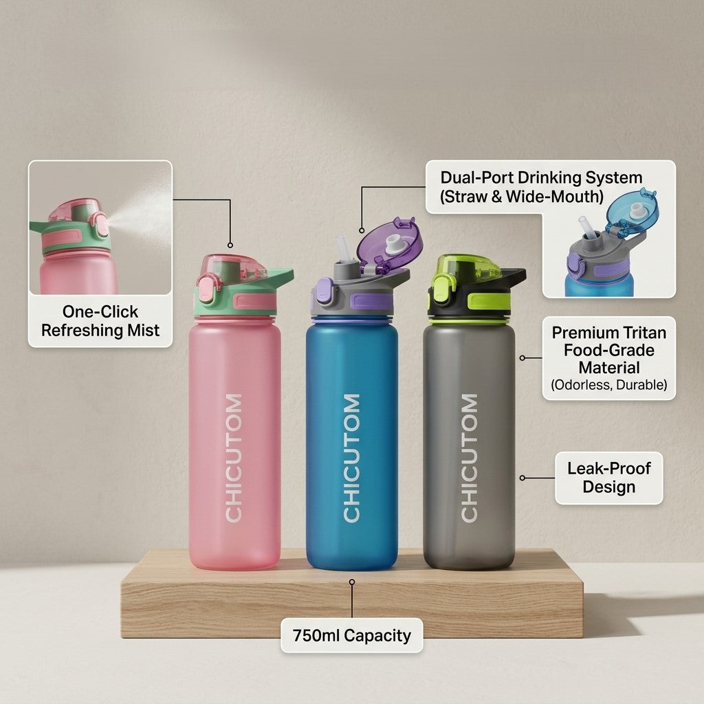 Cool Mist Spray Sports Water Bottle - Image 5