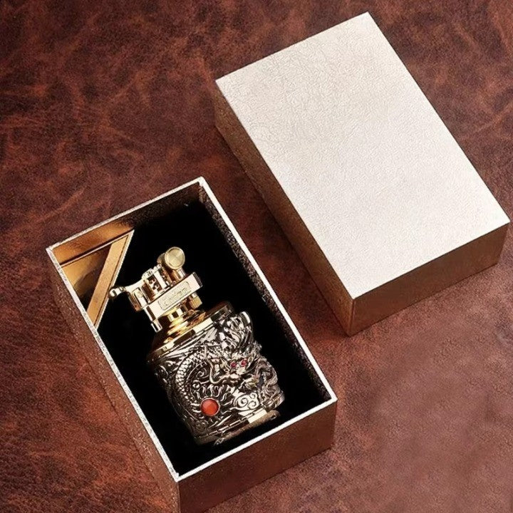 Vintage Dragon Carved Metallic Lighter - Image 5