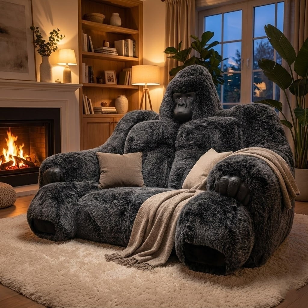 Giant Alpha Gorilla Plush Lounge Sofa · Mavigadget