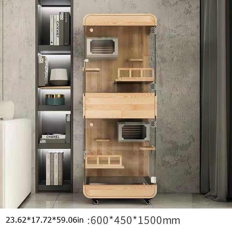 Dreamscape Panoramic Transparent Solid Wood Pet House - Image 10
