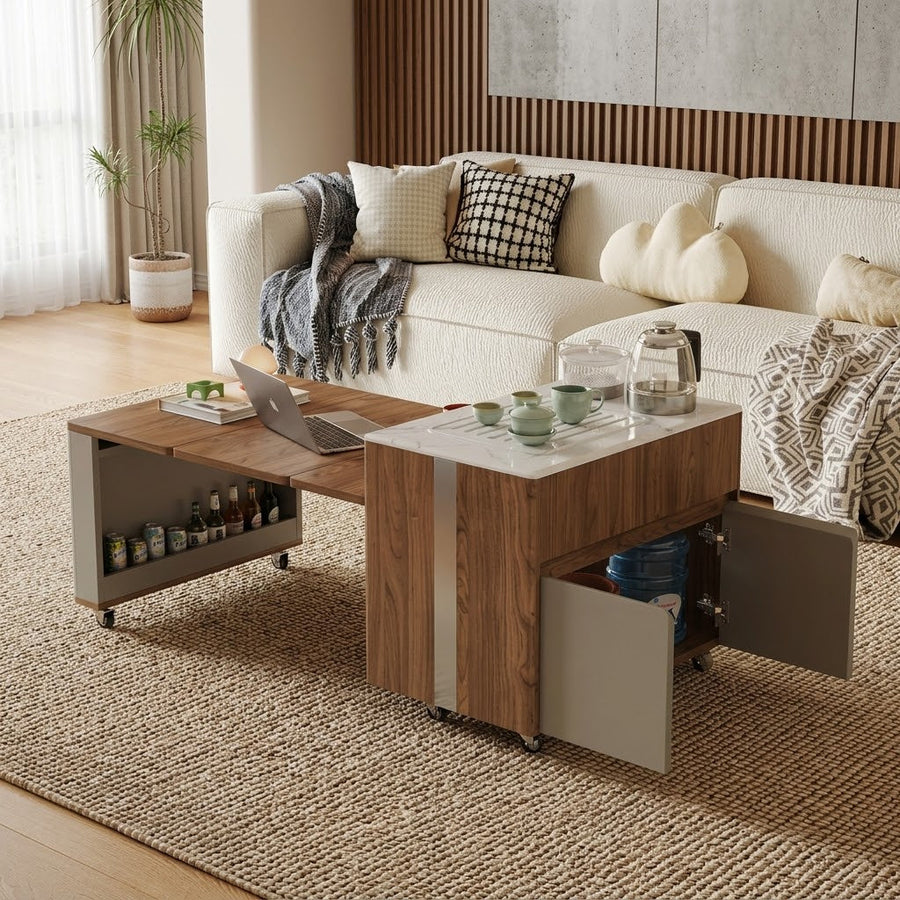 Japanese Minimalist Hidden Storage Coffee Table - Image 0