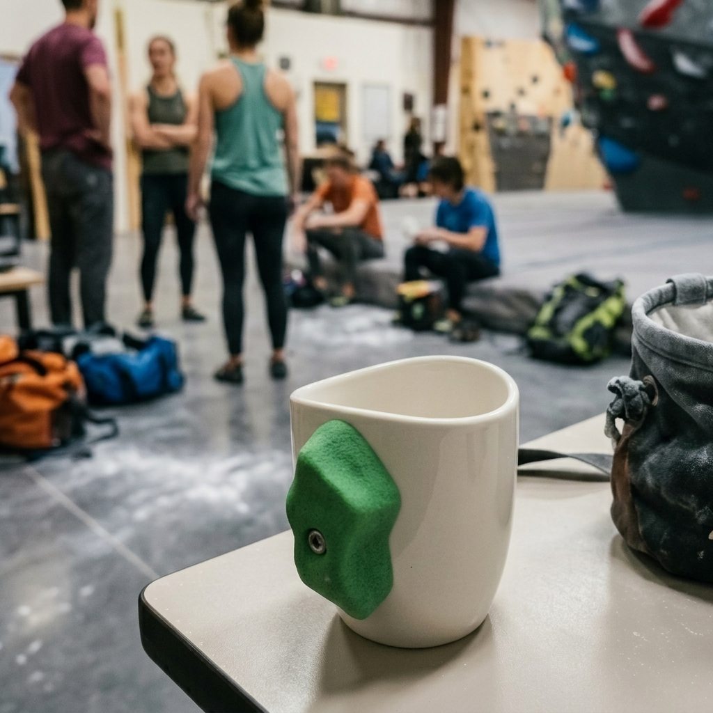 Rock Climbing Grip Handmade Mug - Image 1