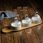 Ceramic Glass Lid Snack Plate