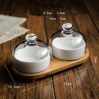 Ceramic Glass Lid Snack Plate - Image 12